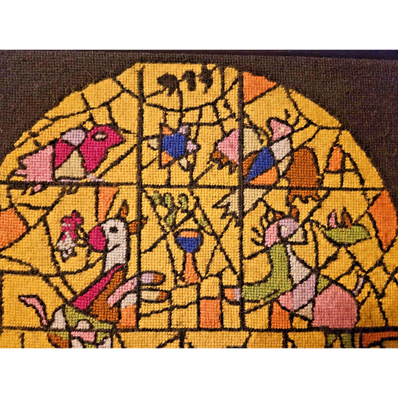 Vintage Professional Framed Needlepoint Religious Christian Christmas 0051010 - Picture 4 of 12